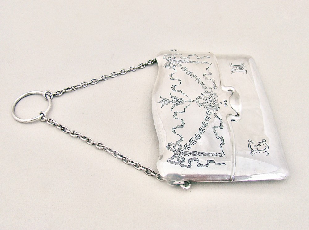 RARE EDWARDIAN SILVER SILVER ENVELOPE CARD CASE BY WILLIAN AITKEN, BIRMINGHAM 1906
 View VI