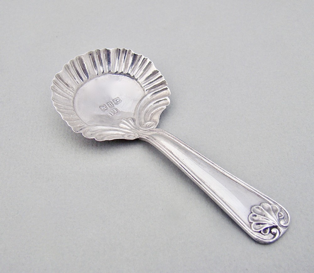 UNUSUAL VICTORIAN SILVER CADDY SPOON BY THOMAS HAYES, BIRMINGHAM, 1894