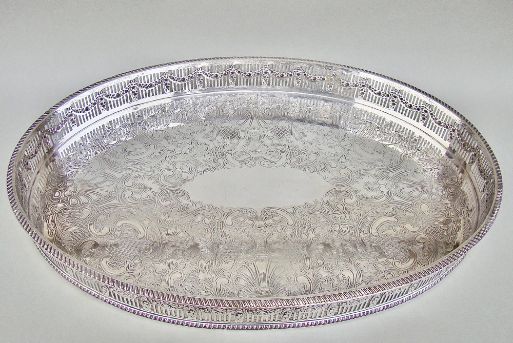 ELEGANT ART DECO SILVER PLATED DRINKS TRAY, CIRCA 1920 View VIII
