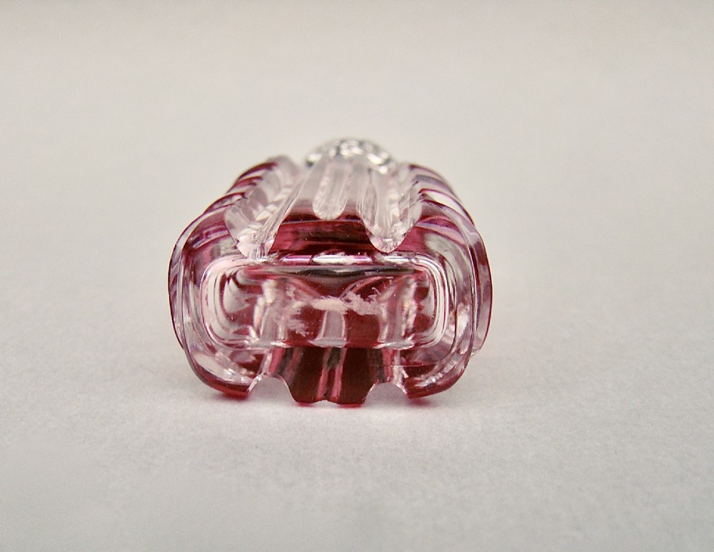 DELIGHTFUL VICTORIAN BOHEMIAN OVERLAY CRANBERRY GLASS SCENT BOTTLE BY GEORGE BRACE, LONDON 1891 View V
