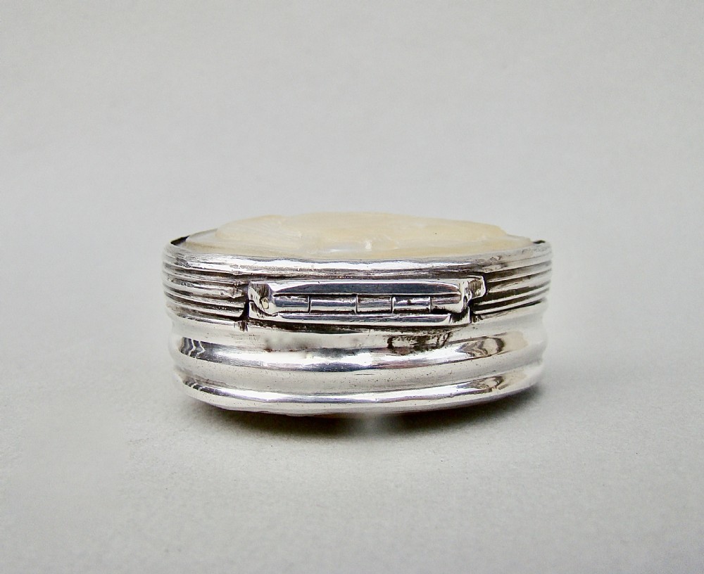 RARE GEORGIAN SILVER & CARVED MOTHER OF PEARL 
