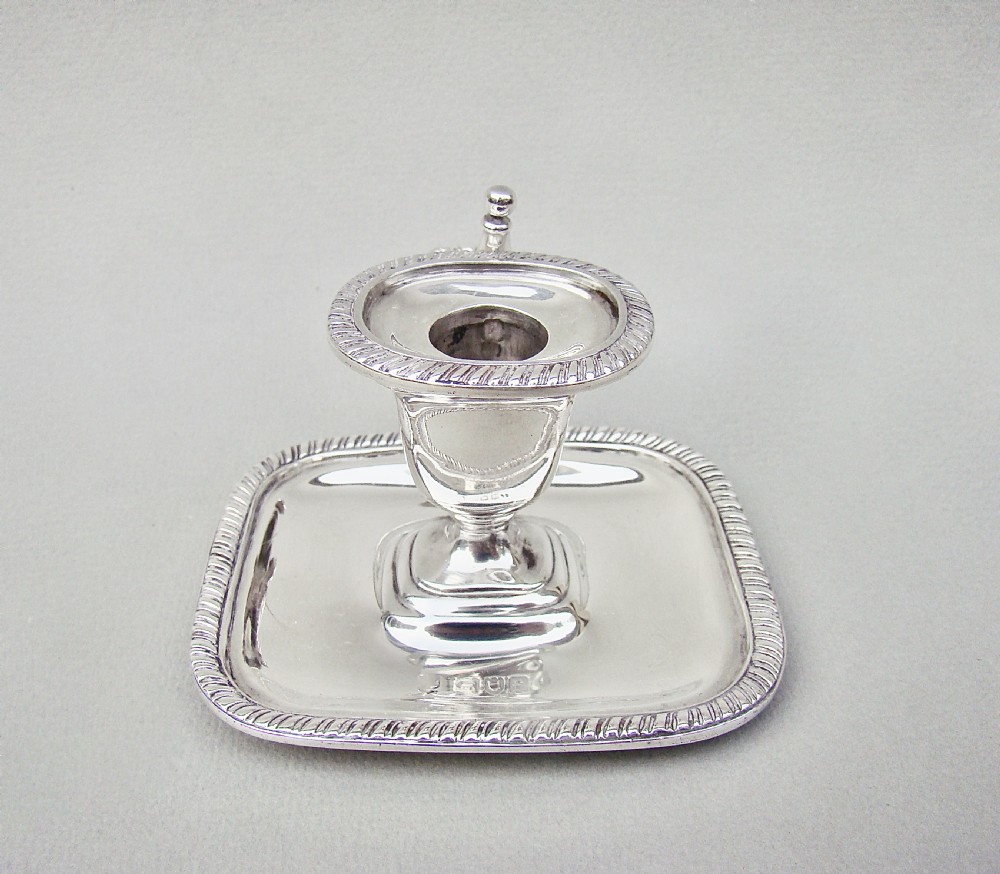 SUPERB SMALL EDWARDIAN SILVER CHAMBERSTICK BY LAMBERT & CO, LONDON 1901 View II