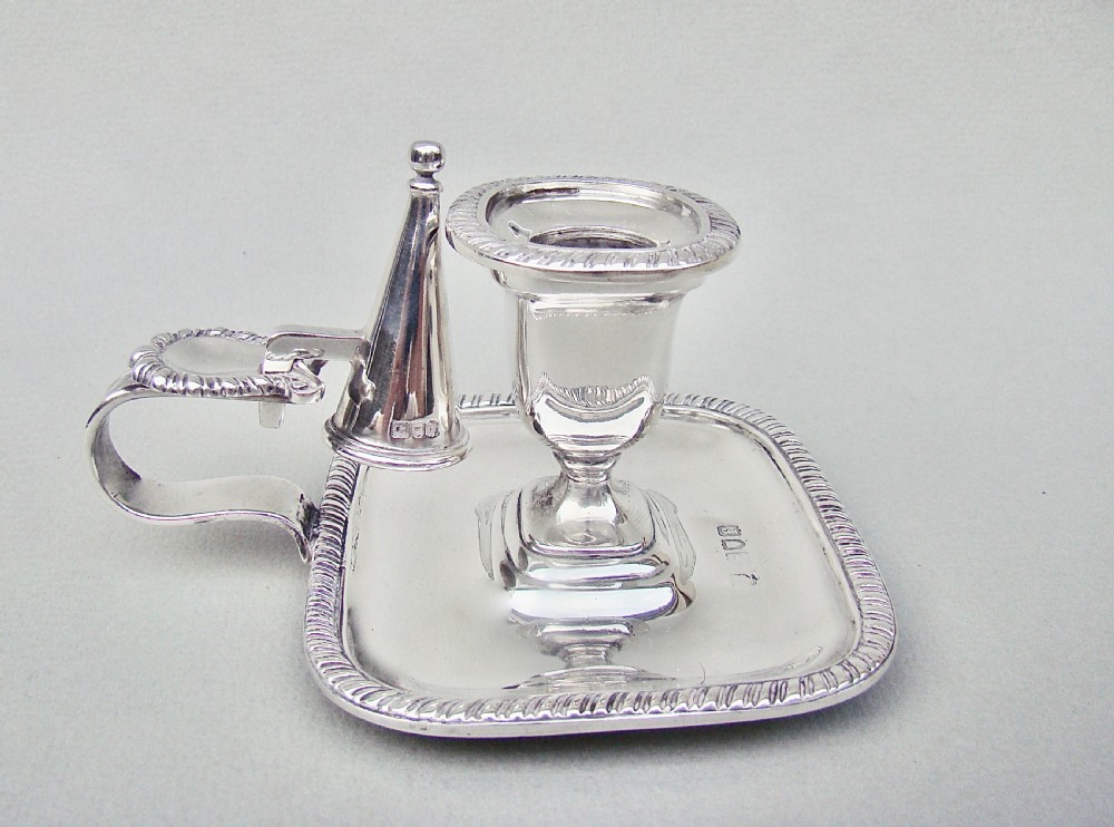 SUPERB SMALL EDWARDIAN SILVER CHAMBERSTICK BY LAMBERT & CO, LONDON 1901