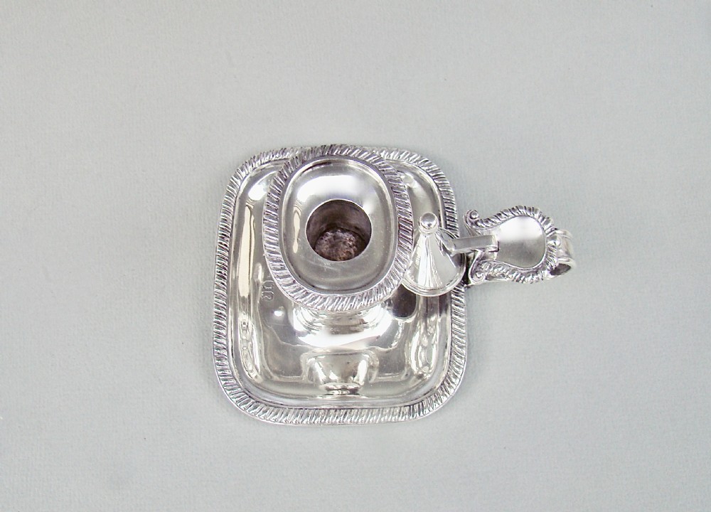 SUPERB SMALL EDWARDIAN SILVER CHAMBERSTICK BY LAMBERT & CO, LONDON 1901 View VI