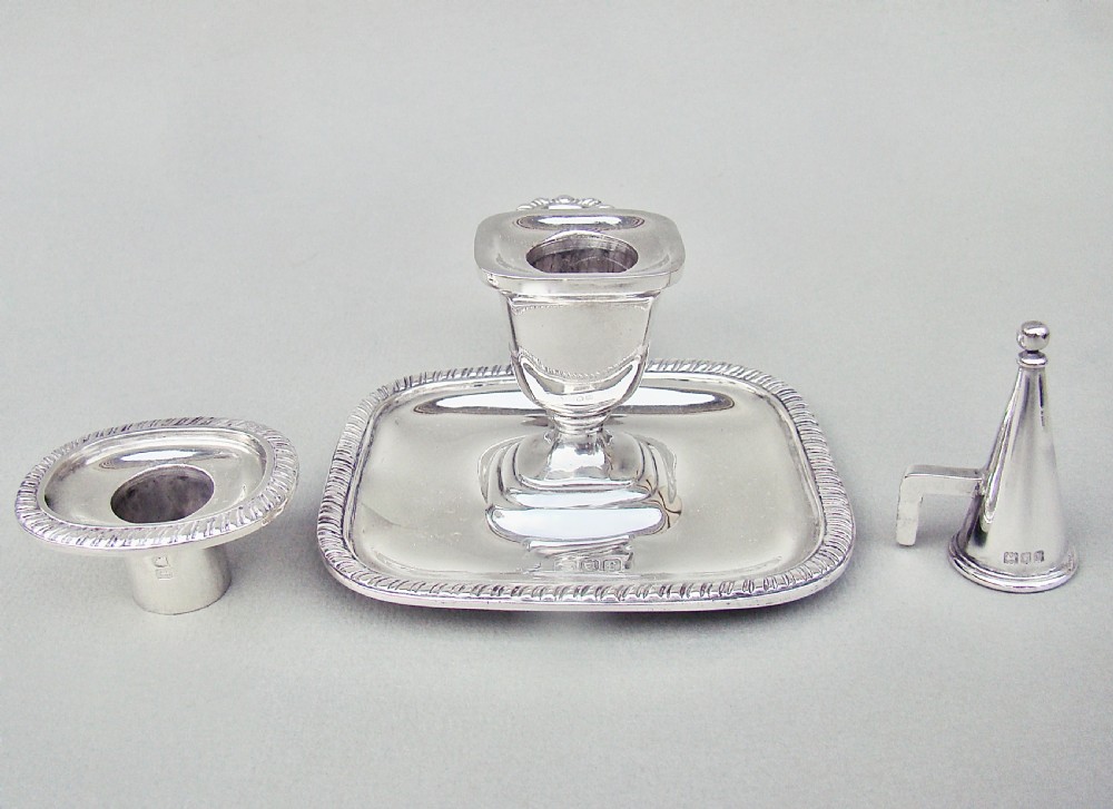 SUPERB SMALL EDWARDIAN SILVER CHAMBERSTICK BY LAMBERT & CO, LONDON 1901 View VII