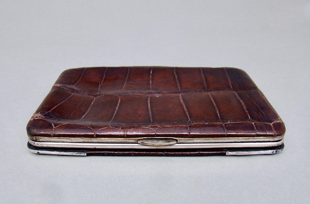 ART NOUVEAU SILVER MOUNTED CROCODILE CARD CASE & WALLET BY LUDWIG KRUMM, LONDON 1901 View VII