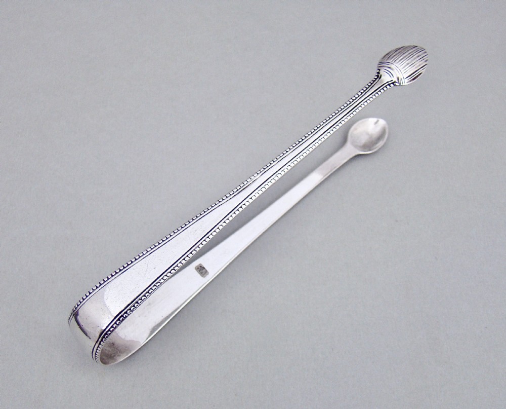 HESTER BATEMAN GEORGIAN SILVER SUGAR TONGS, LONDON CIRCA 1770
