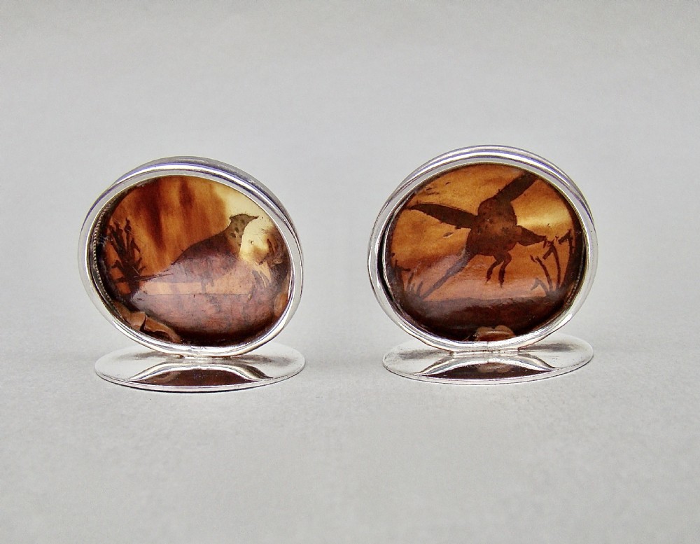 FINE PAIR OF ART DECO SILVER & PIQUE TORTOISESHELL MENU HOLDERS BY THE ADIE BROTHERS, BIRMINGHAM 1925  View IV