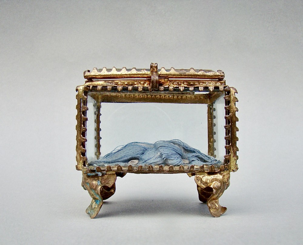 UNUSUAL 19TH C. FRENCH ORMULU & BEVELLED GLASS JEWELLERY CASKET, CIRCA 1890