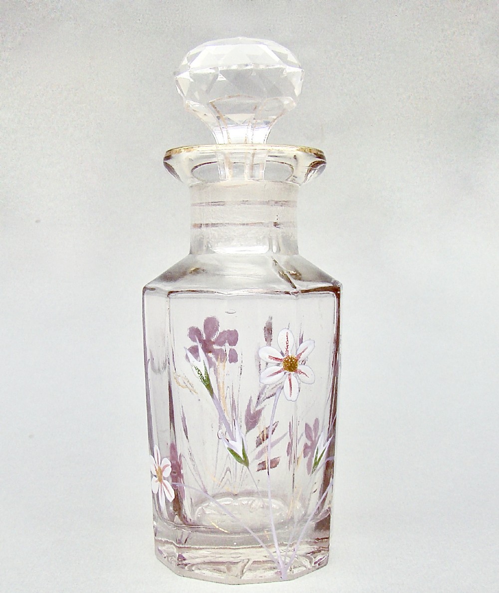 19TH CENTURY FRENCH ENAMELLED GLASS COLOGNE BOTTLE, CIRCA 1900