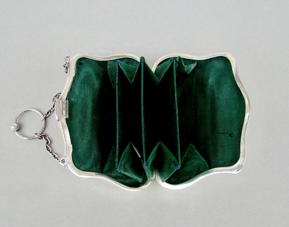 SUPERB GEORGE V SILVER COCKTAIL PURSE BY SAMPSON MARKS & CO, BIRMINGHAM 1910 View V
