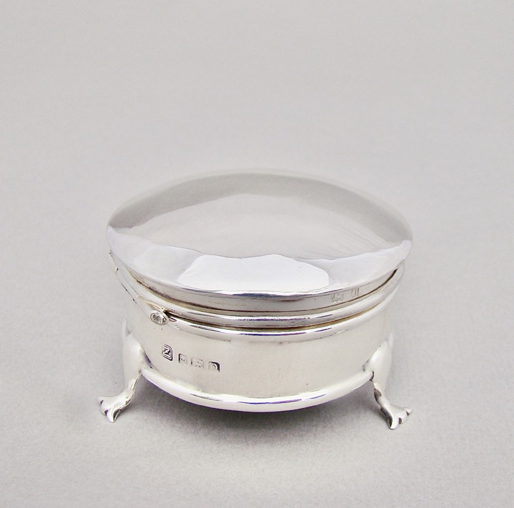 GEORGE V SILVER JEWELLERY BOX BY A&J ZIMMERMAN, BIRMINGHAM 1913