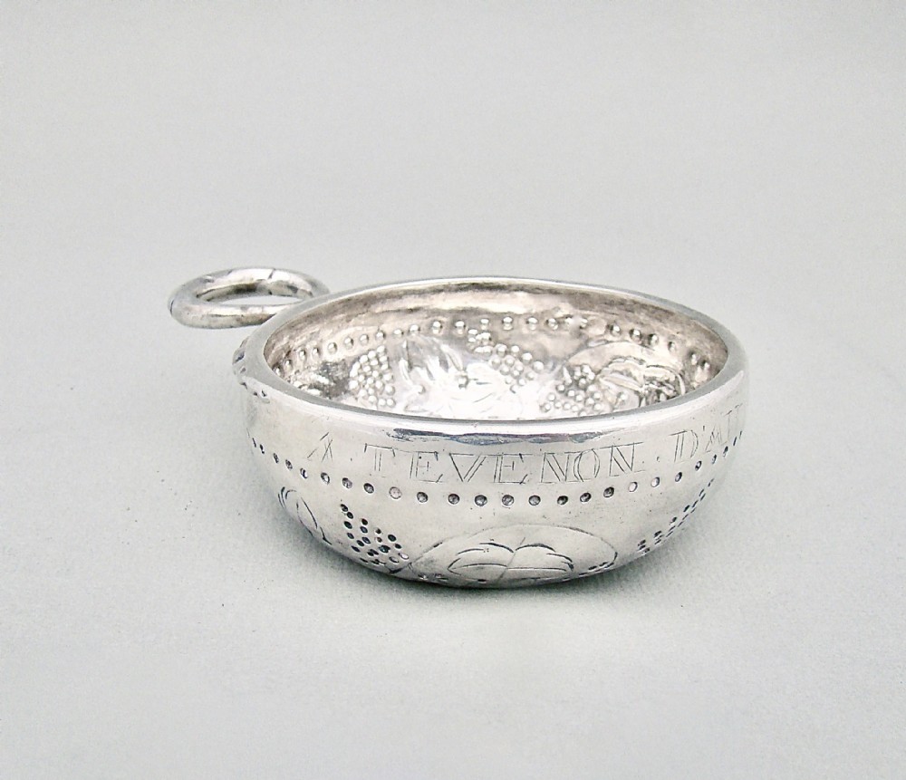 EARLY 19TH C. FRENCH PROVINCIAL SILVER WINE TASTER OR TASTE VIN, CIRCA 1820