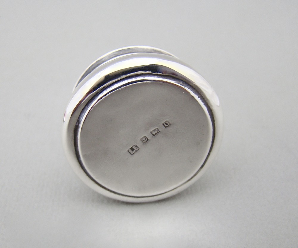SILVER AND GUILLOCHE ENAMEL PILL BOX BY LAWRENCE EMANUEL, BIRMINGHAM 1913
 View IV