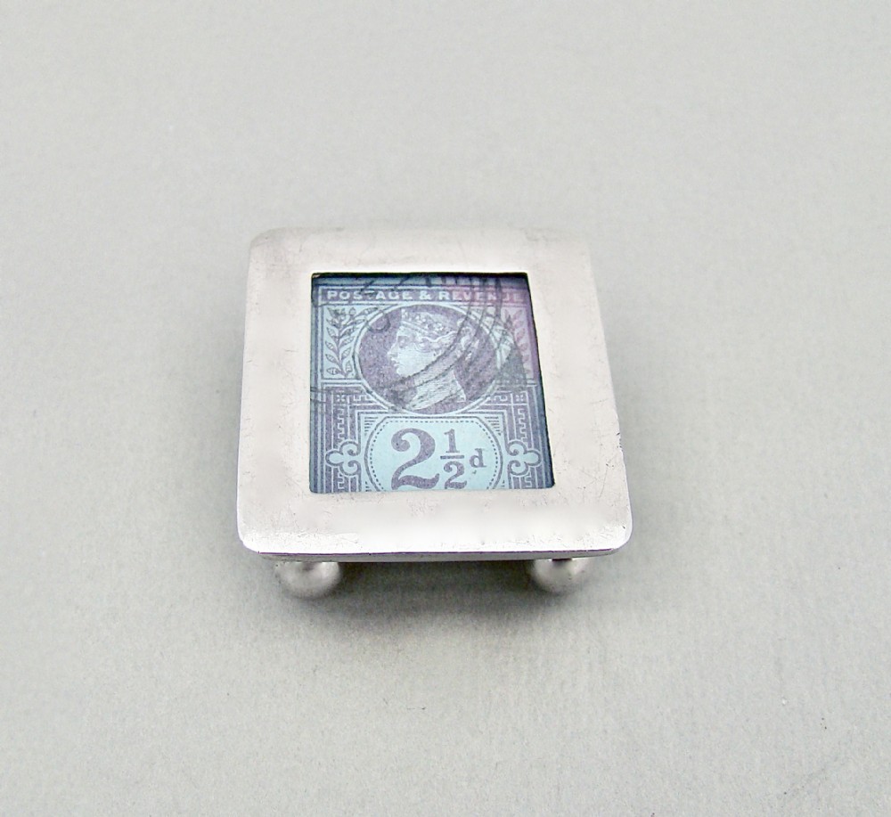 VICTORIAN SILVER SINGLE STAMP BOX BY LEVI & SALAMAN, BIRMINGHAM 1900