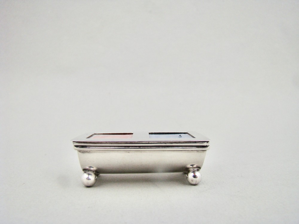 EDWARDIAN SILVER DOUBLE TROUGH-SHAPED STAMP BOX, BIRMINGHAM 1907
 View II
