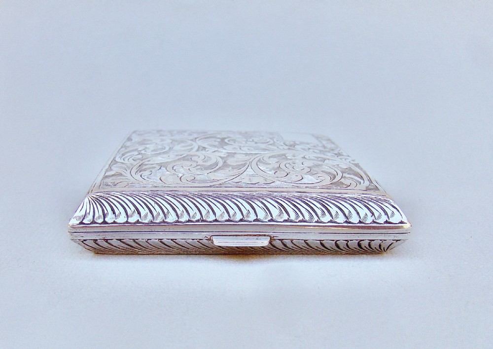 ELEGANT ART DECO SILVER CIGARETTE CASE BY JOHN HENRY WYNN , BIRMINGHAM 1929 View V