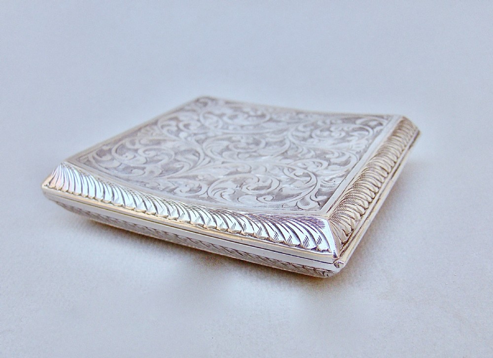 ELEGANT ART DECO SILVER CIGARETTE CASE BY JOHN HENRY WYNN , BIRMINGHAM 1929 View VI