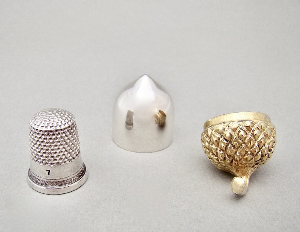 RARE TIFFANY STERLING SILVER & SILVER GILT ACORN THIMBLE HOLDER, CIRCA 1910 View IV