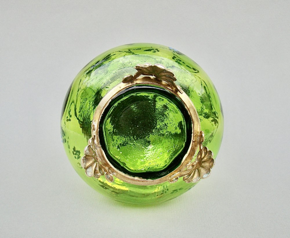 EXQUISITE 19TH C. FRENCH ORMULU MOUNTED ENAMELLED GLASS DRESSING TABLE JAR , CIRCA 1890 View VII