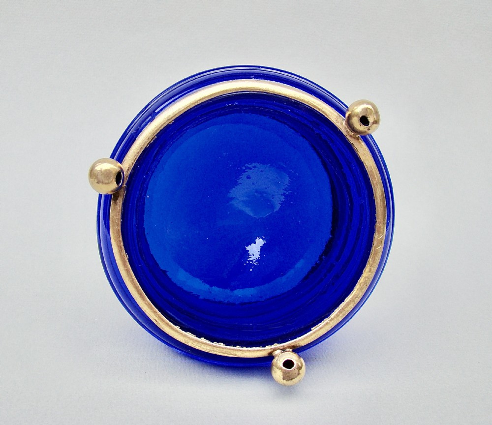 UNUSUAL 19TH C. FRENCH ORMULU & BRISTOL BLUE GLASS TRINKET BOX, CIRCA 1890 View VII
