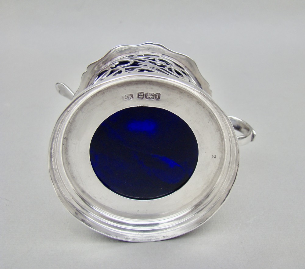 GOOD EDWARDIAN PIERCED SILVER MUSTARD POT BY THE ATKIN BROTHERS, SHEFFIELD 1901 View V