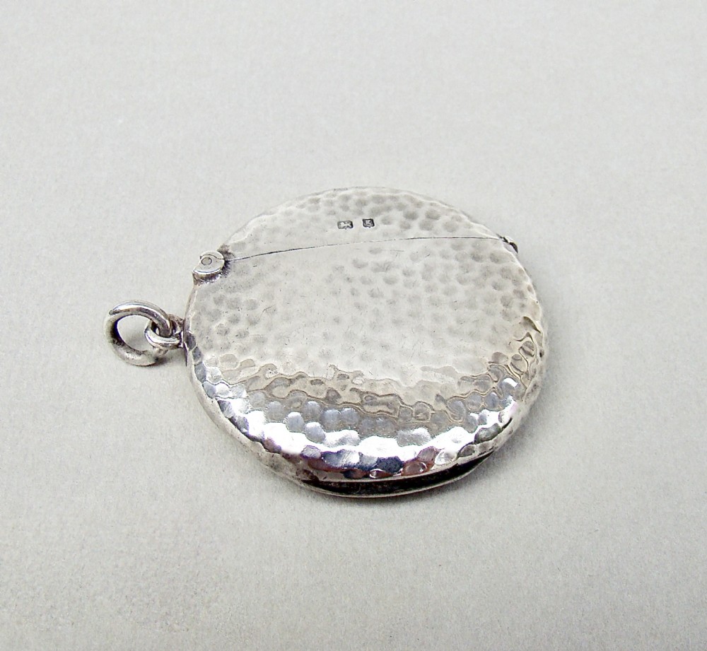 RARE ARTS & CRAFT SILVER VESTA CASE BY J. H. HILLCOX,  BIRMINGHAM 1906
