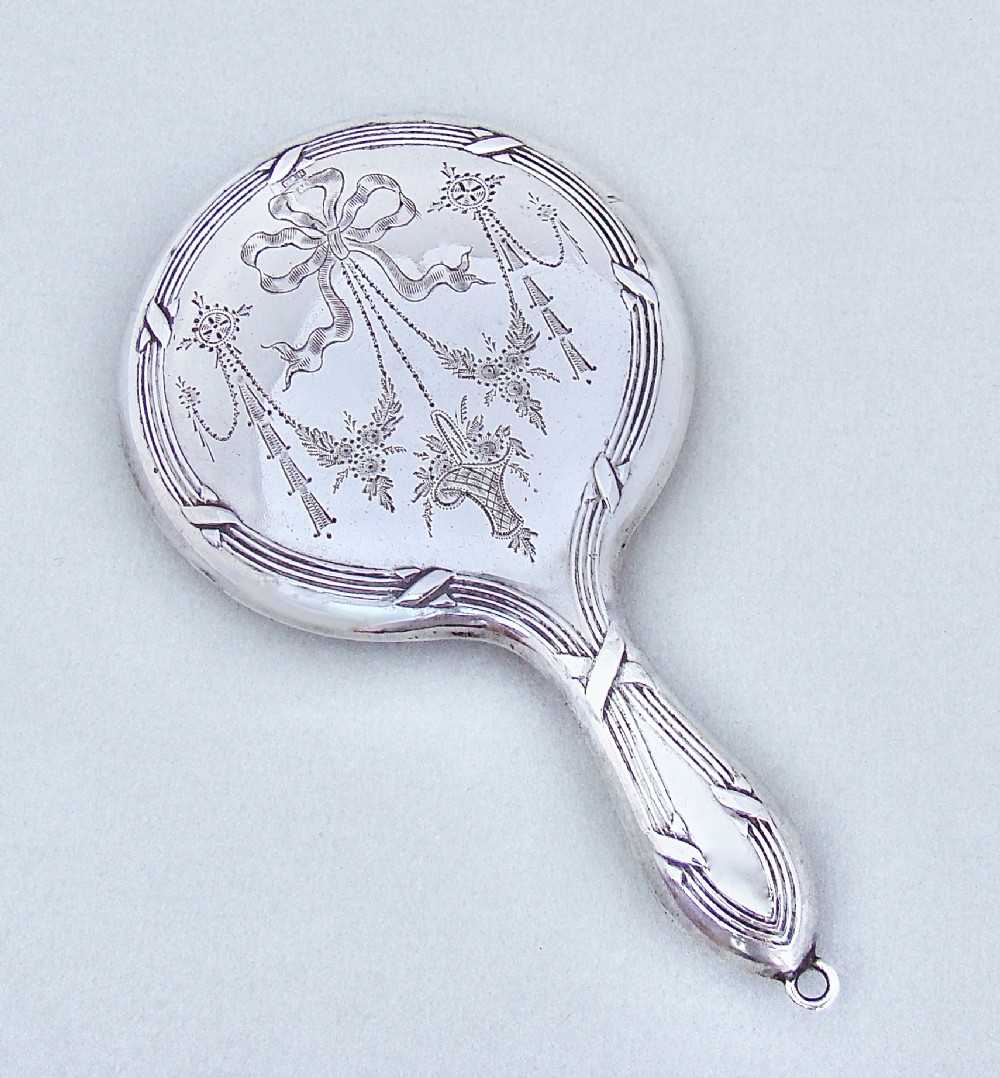 MINIATURE SILVER CHATELAINE MIRROR BY CRISFORD & NORRIS, BIRMINGHAM CIRCA 1910