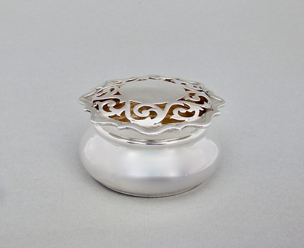 RARE EDWARDIAN SILVER POT POURRI BOX BY CHARLES EDWARD, LONDON 1908