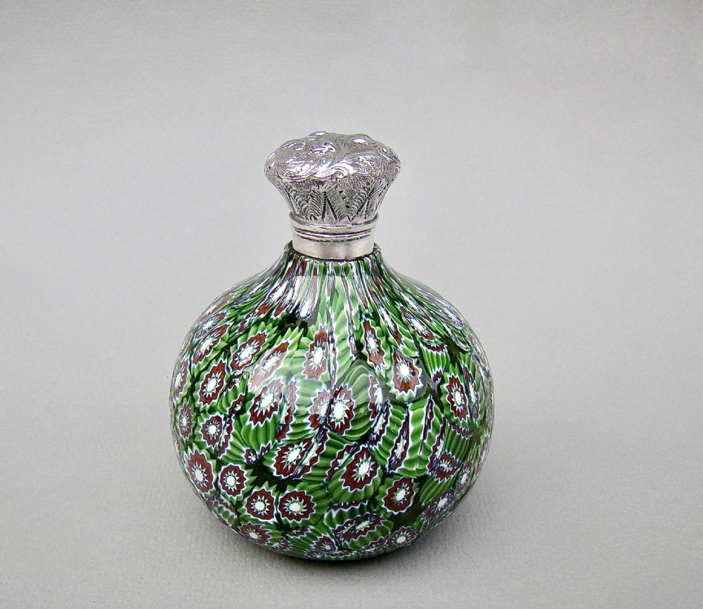 RARE VICTORIAN SILVER MOUNTED MILLEFIORI GLASS SCENT BOTTLE, CIRCA 1890 View VIII