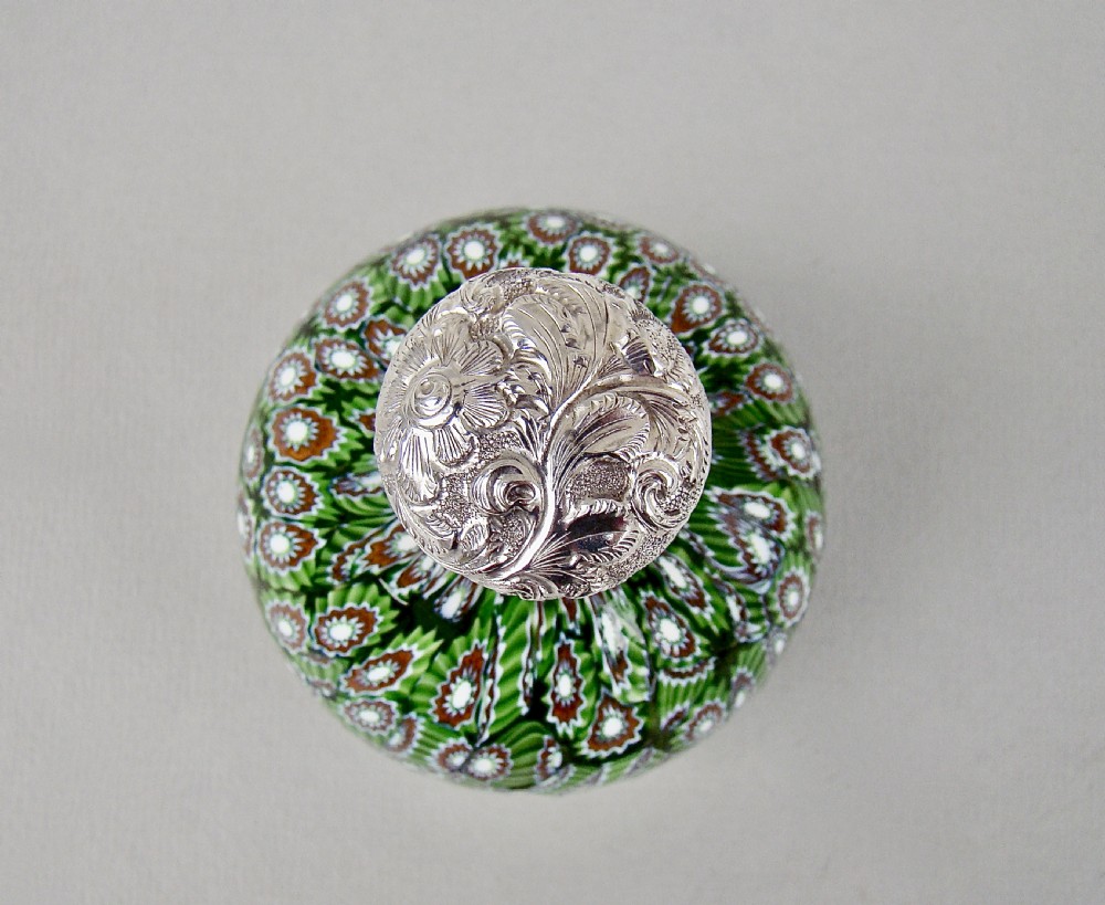 RARE VICTORIAN SILVER MOUNTED MILLEFIORI GLASS SCENT BOTTLE, CIRCA 1890 View VII
