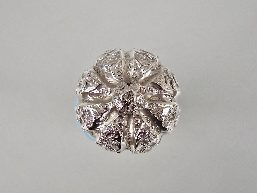 FABULOUS 19TH C. SILVER & BOHEMIAN TRIPLE CASED GLASS SCENT BOTTLE, CIRCA 1890
 View VI