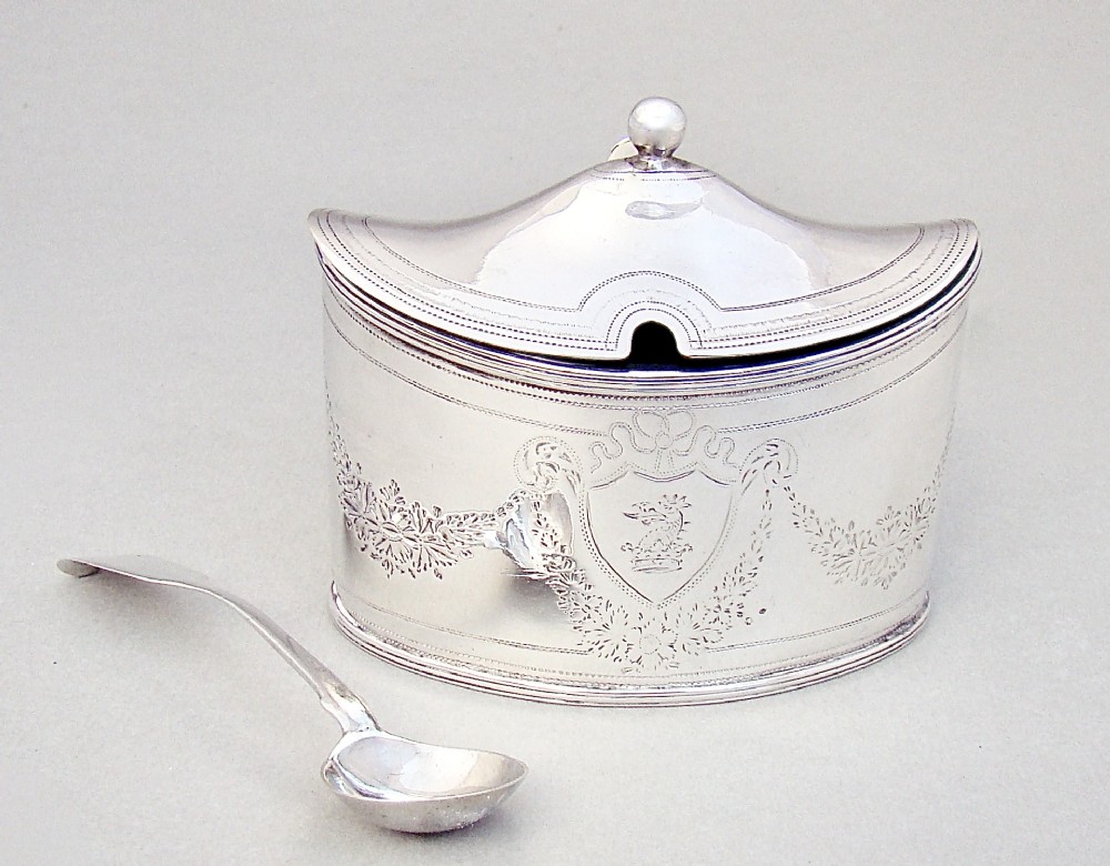 EXQUISITE GEORGIAN SILVER MUSTARD POT BY ALEXANDER FIELD, LONDON 1795