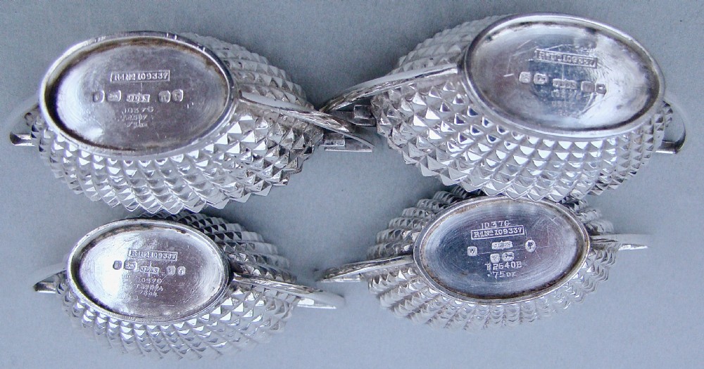 FABULOUS CASED SET OF FOUR VICTORIAN SILVER SALT CELLARS BY JAMES DIXON & SONS, SHEFFIELD 1889 View IV