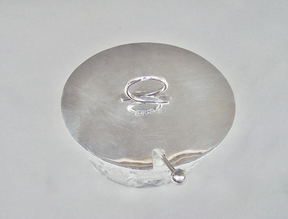 FABULOUS ART DECO SILVER MOUNTED PRESERVE JAR BY GEORGE UNITE, BIRMINGHAM 1928 View II