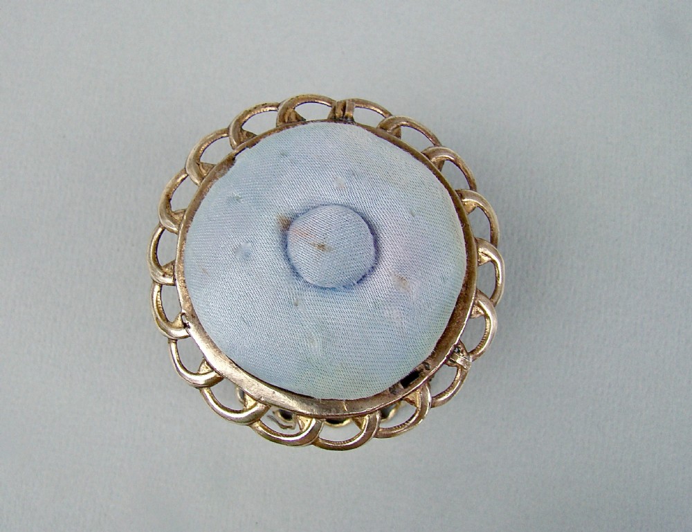 UNUSUAL MID-VICTORIAN ORMULU NOVELTY TAPE MEASURE & PIN CUSHION,  CIRCA 1860 View IV