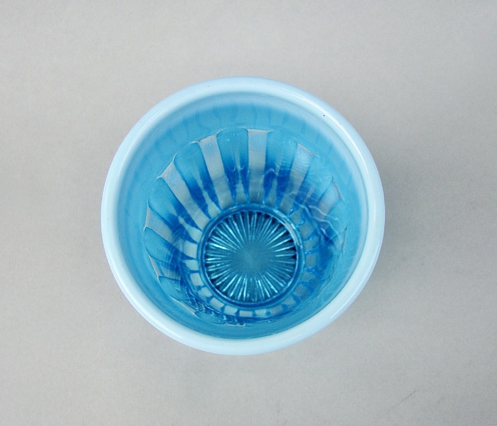 VICTORIAN BLUE PEARLINE GLASS BEAKER BY DAVIDSON, CIRCA 1890 View III
