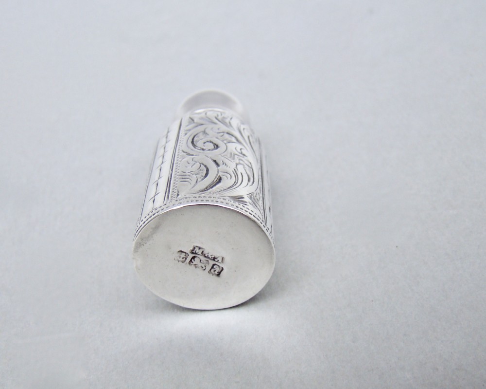 SMALL AND EXQUISITE VICTORIAN SILVER CASED SCENT BOTTLE, BIRMINGHAM 1900 View IV