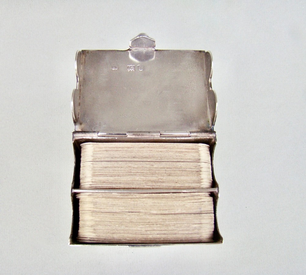 FABULOUS VICTORIAN SILVER PATIENCE CARD BOX BY SAMUEL JACOB, LONDON 1898 View VI