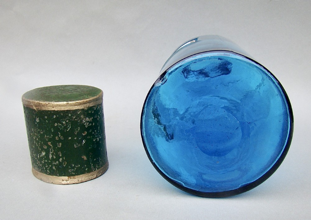 RARE 19TH CENTURY FRENCH TURQUOISE GLASS APOTHECARY JAR, CIRCA 1890 View IV