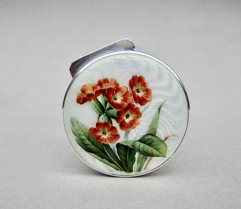 FABULOUS EDWARDIAN SILVER & GUILLOCHE ENAMEL SCENT BOTTLE,  LONDON 1905 View III