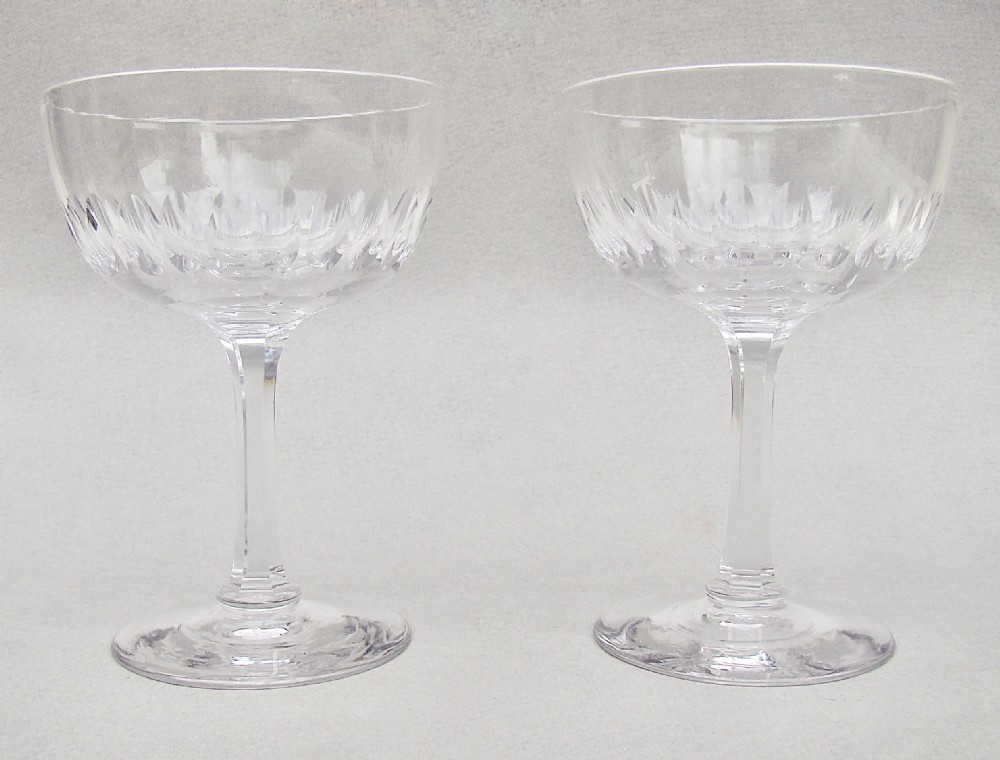 ELEGANT PAIR OF VICTORIAN SLICED-CUT CHAMPAGNE COUPES, CIRCA 1890