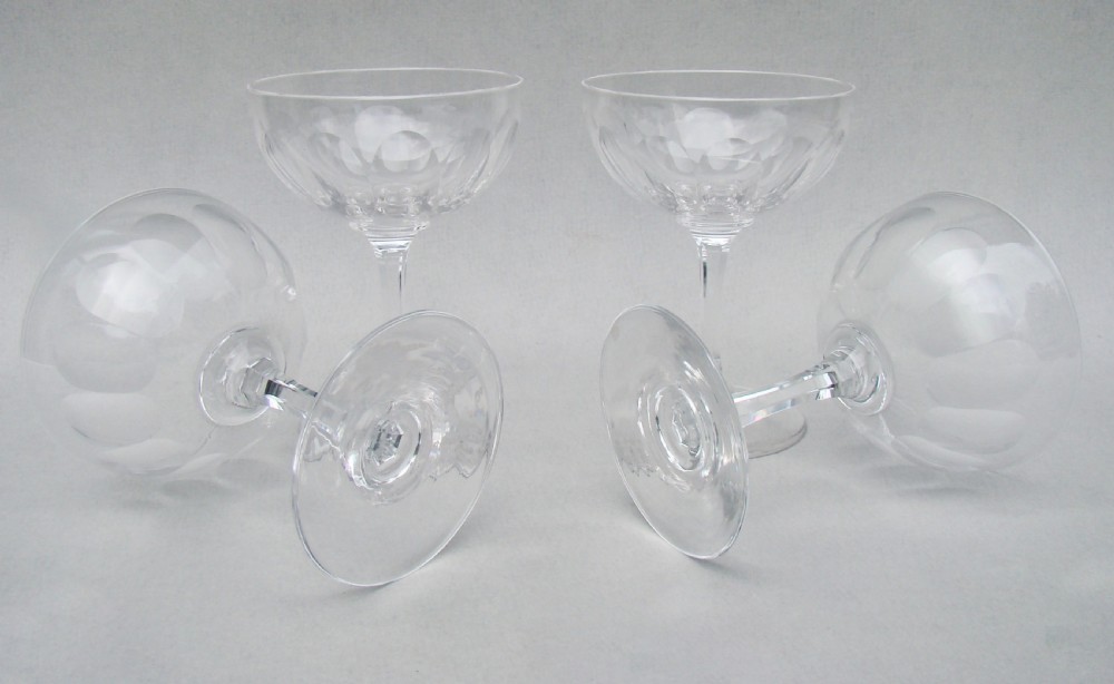 ELEGANT SET OF FOUR  OF VICTORIAN SLICED-CUT CHAMPAGNE COUPES, CIRCA 1890 View V