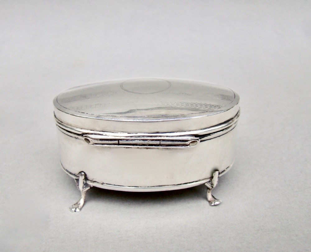 GEORGE V SOLID SILVER JEWELLERY BOX BY CLARK & SEWELL, CHESTER 1922 View IV