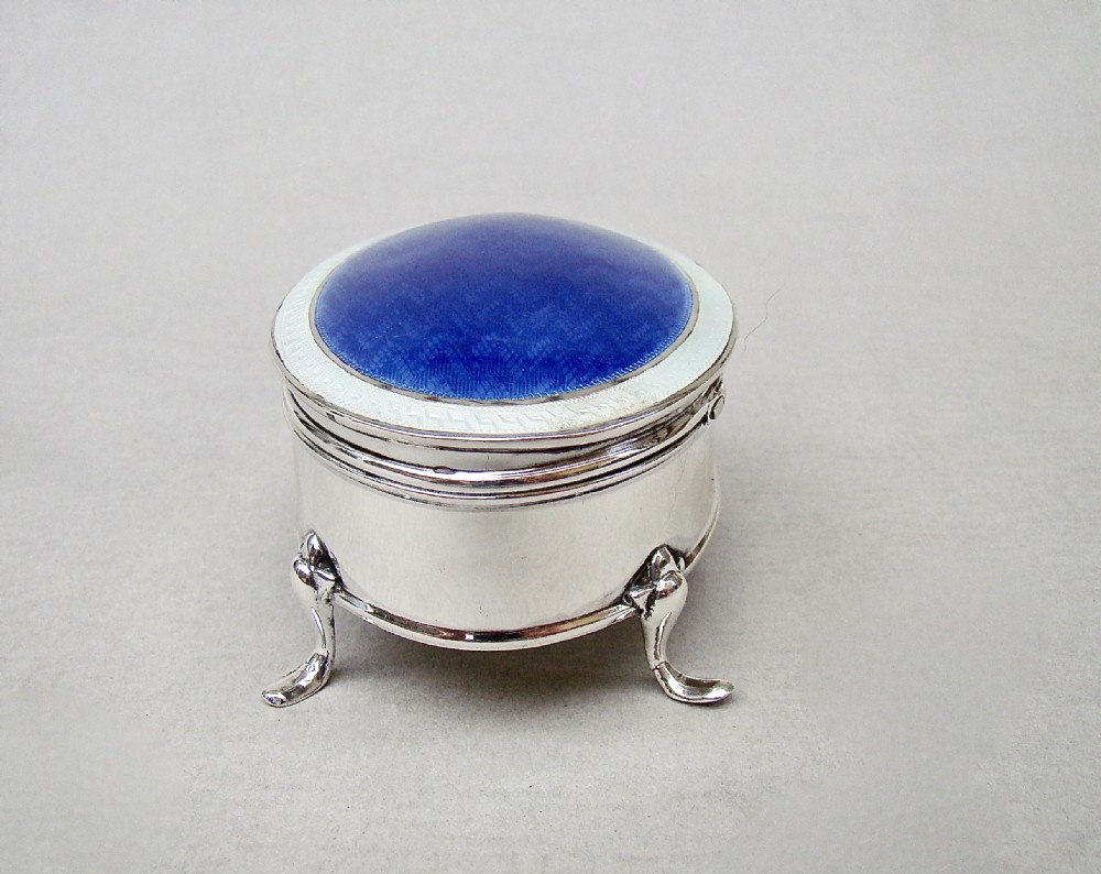 EDWARDIAN SILVER AND GUILLOCHE ENAMEL JEWELLERY BOX BY C.E. TURNER, CHESTER 1908
 View V