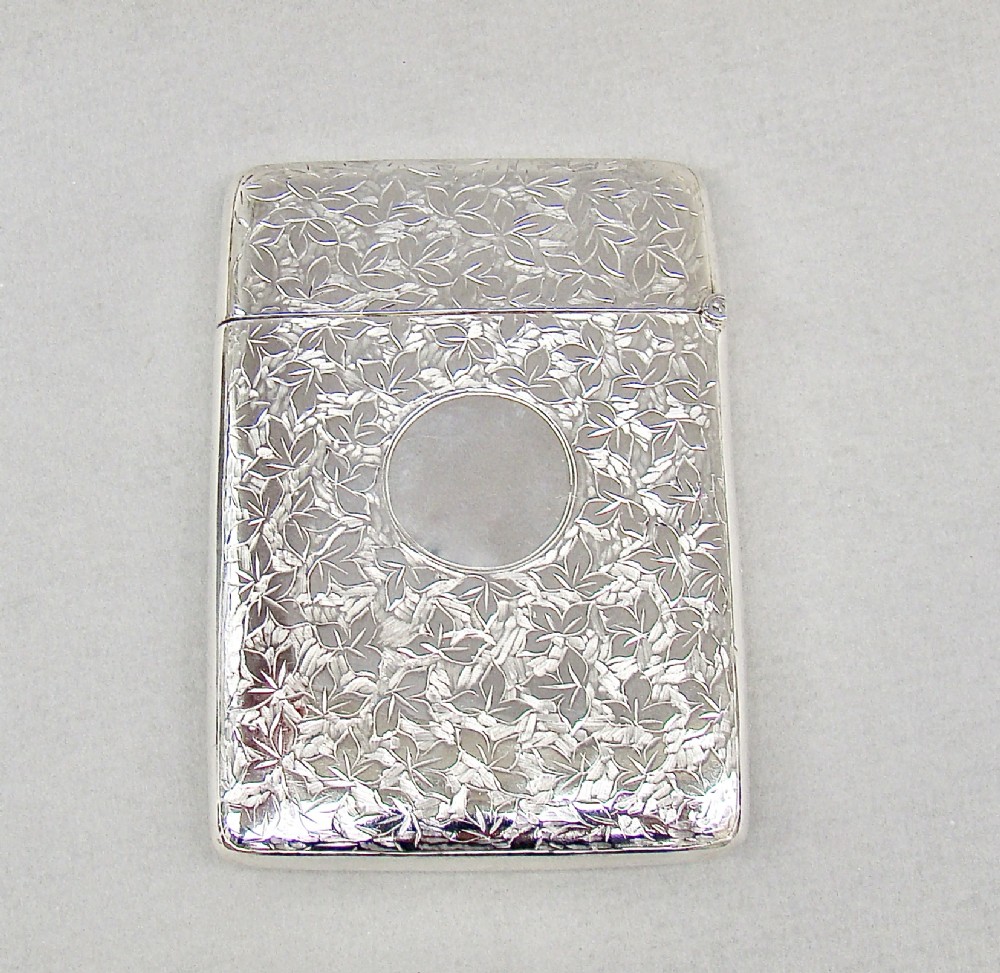 ELEGANT EDWARDIAN SOLID SILVER CARD CASE BY ROBERT PRINGLE & SONS, CHESTER 1907