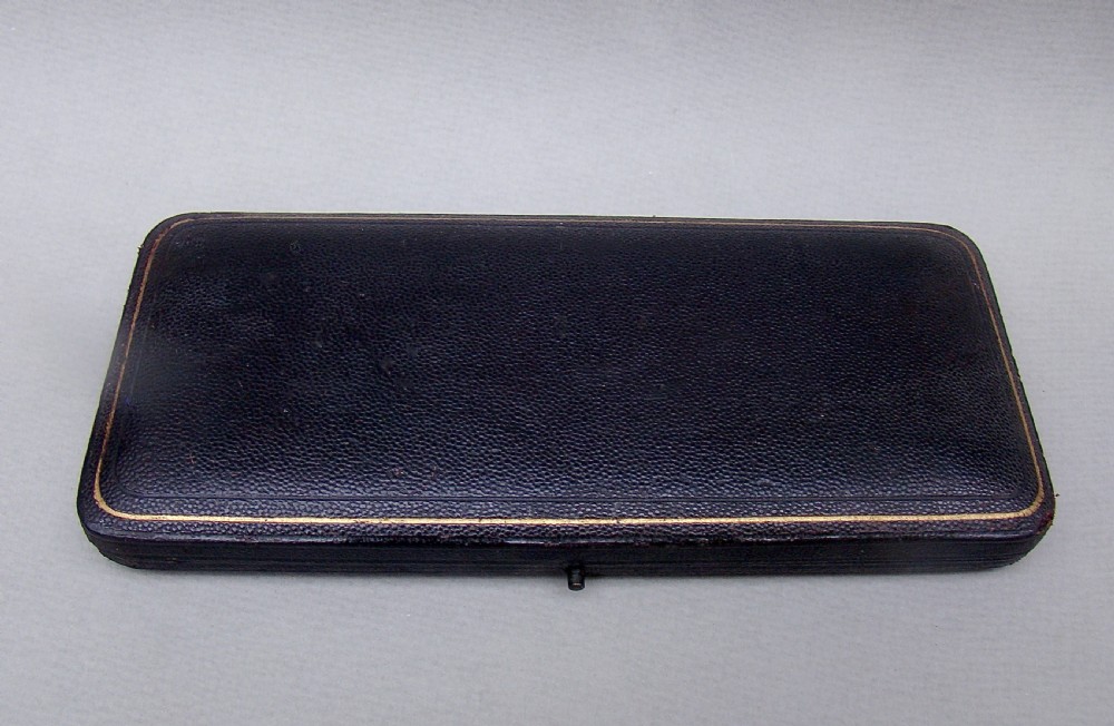 RARE CASED VICTORIAN SILVER BUTTER KNIFE AND BREAD FORK SET BY ELKINGTON & CO, BIRMINGHAM 1899 View V