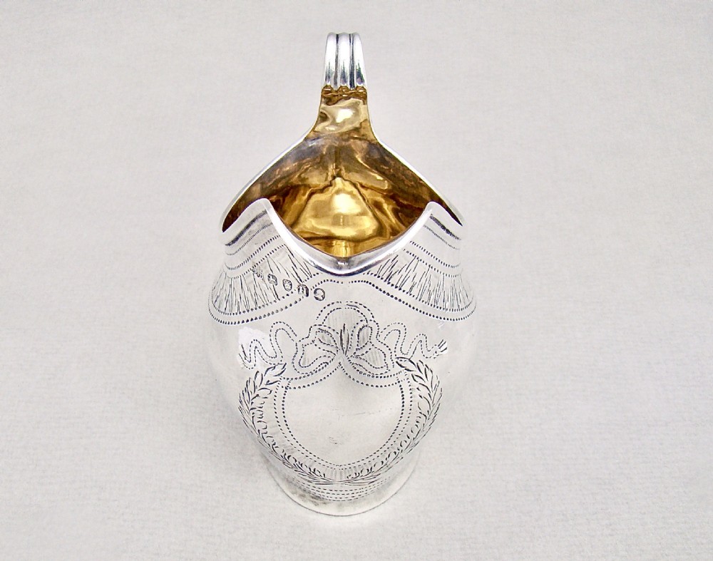DELIGHFUL GEORGIAN SILVER CREAM JUG BY SAMUEL & EDWARD DAVENPORT , LONDON 1803 View II