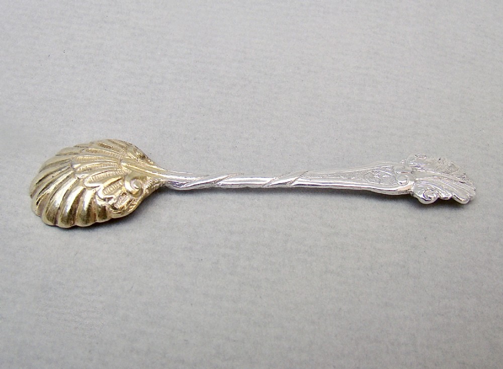 RARE CAST SILVER CONDIMENT SPOON BY DAVID PETTIFER, BIRMINGHAM 1851 View IV