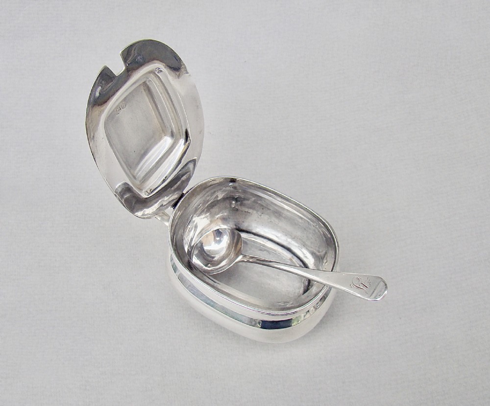 GOOD GEORGIAN SILVER MUSTARD POT & MATCHING SPOON BY SARAH & JOHN BLAKE, LONDON 1819 View VII